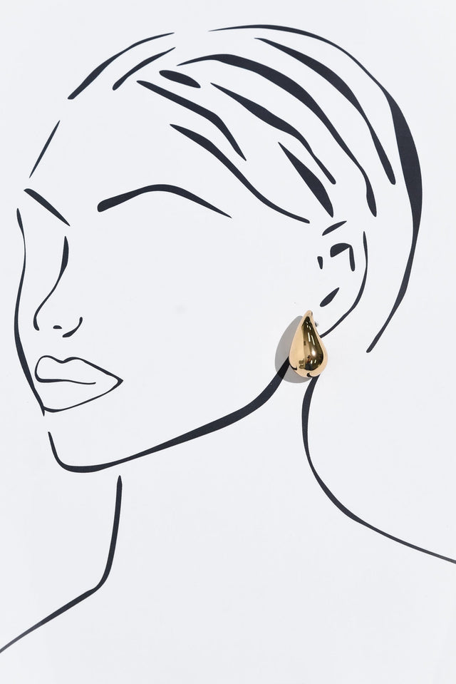 Halycon Gold Teardrop Earrings image 2