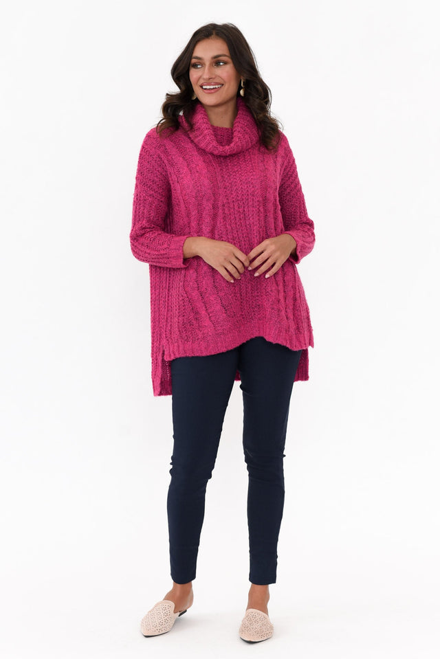 Hamlin Hot Pink Roll Neck Sweater image 7