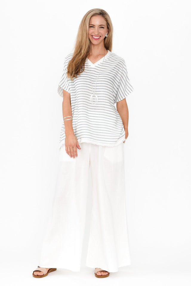 Emeline White Wide Leg Pants image 7