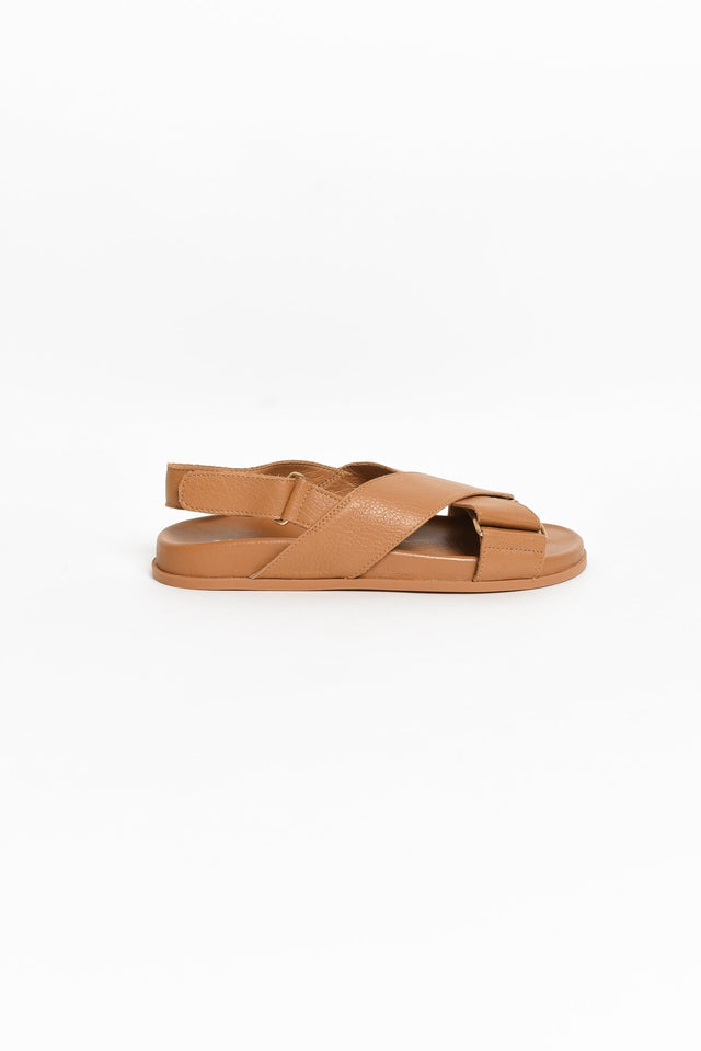 Haylow Tan Leather Crossover Sandal image 3