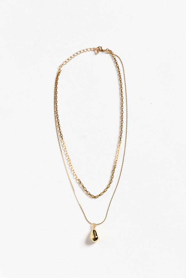 Hazlett Gold Layered Chain Necklace image 1