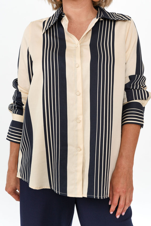 Heartstopper Navy Stripe Lyocell Shirt