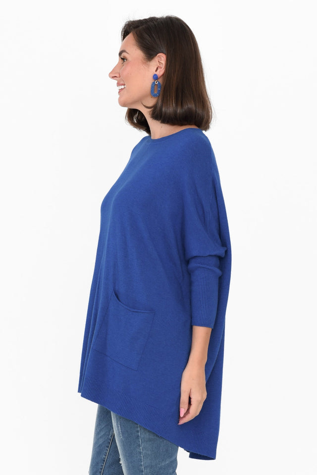 Helsinki Cobalt Knit Pocket Sweater