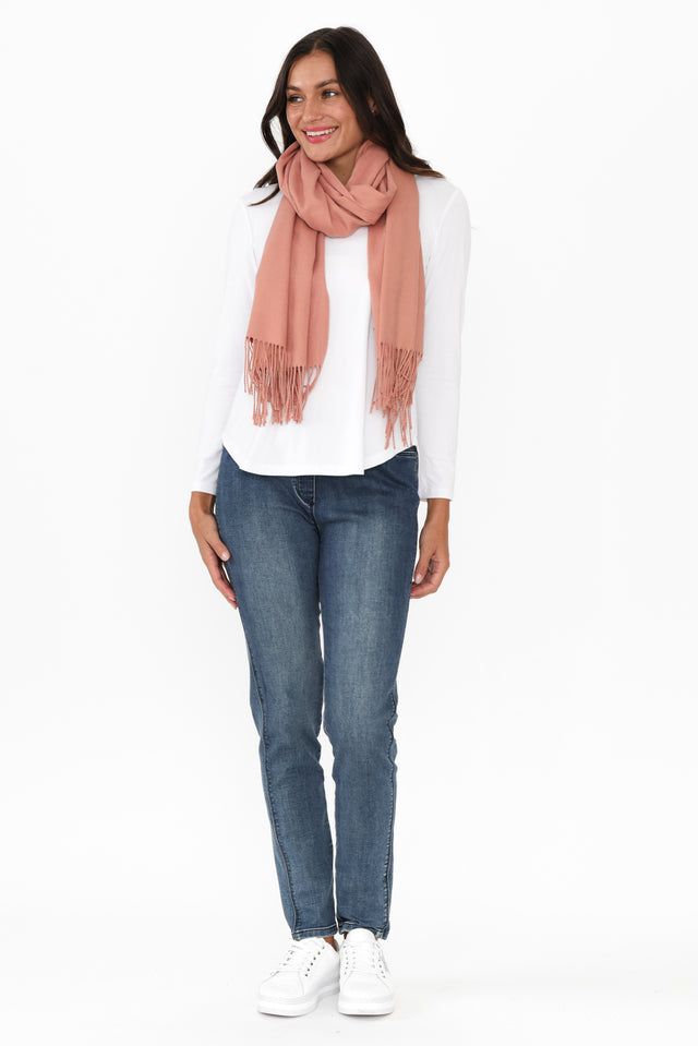 Heta Deep Blush Cotton Pashmina Scarf