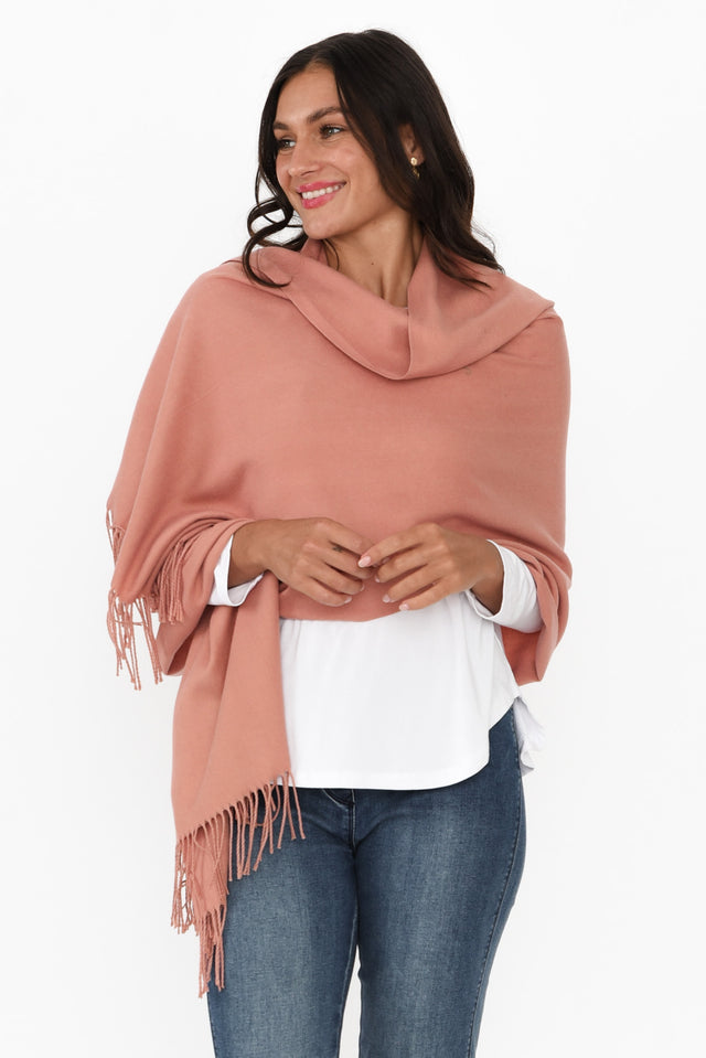 Heta Deep Blush Cotton Pashmina Scarf