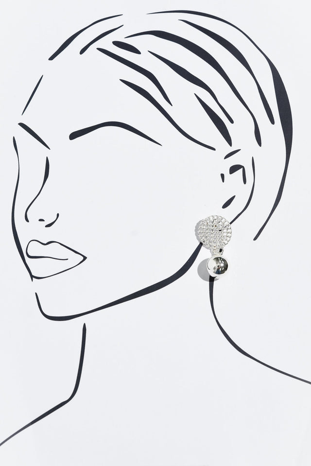 Hilma Silver Ball Drop Earrings image 2