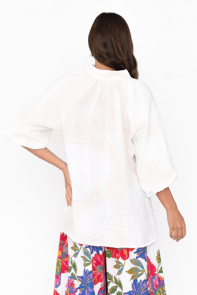 Hiram White Linen Top