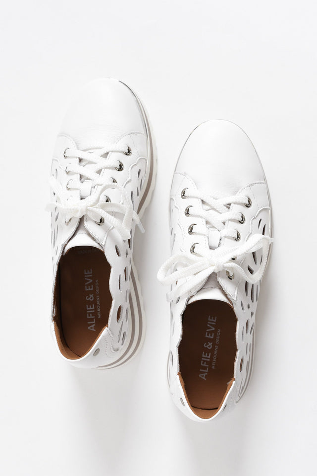 Holiday White Leather Platform Sneaker