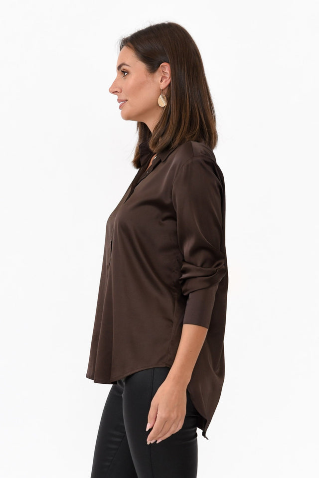 Honor Chocolate Satin Shirt