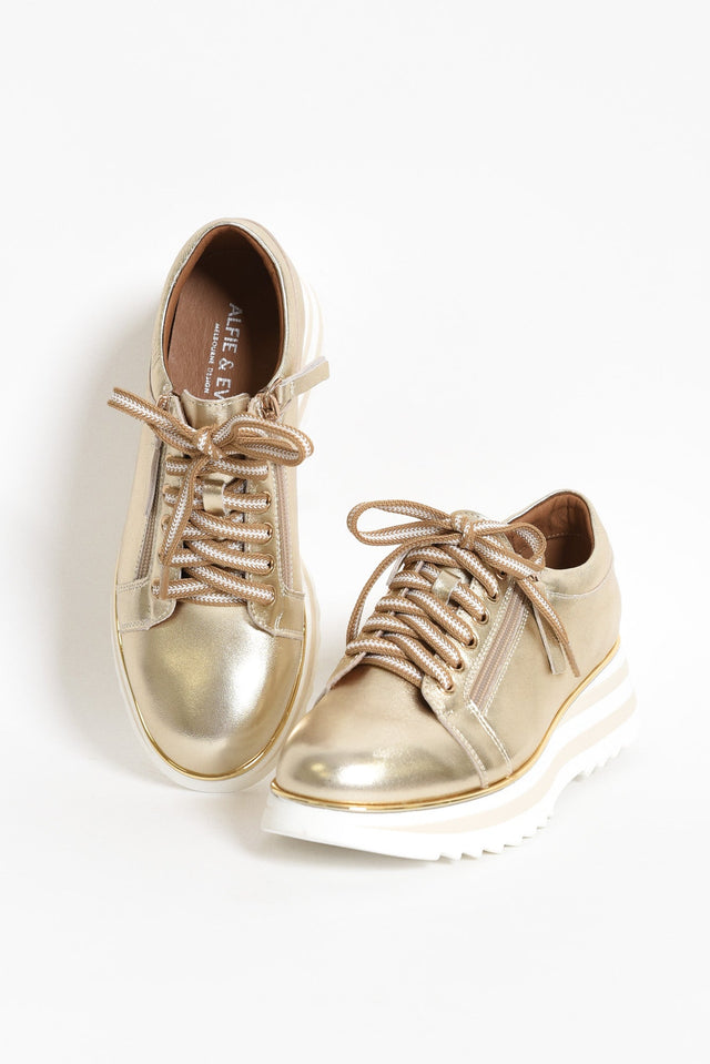 Hosting Gold Leather Platform Sneaker image 1