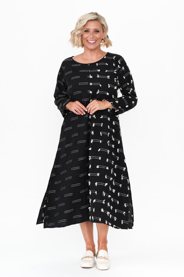Ilaria Black Dash Cotton Dress image 6