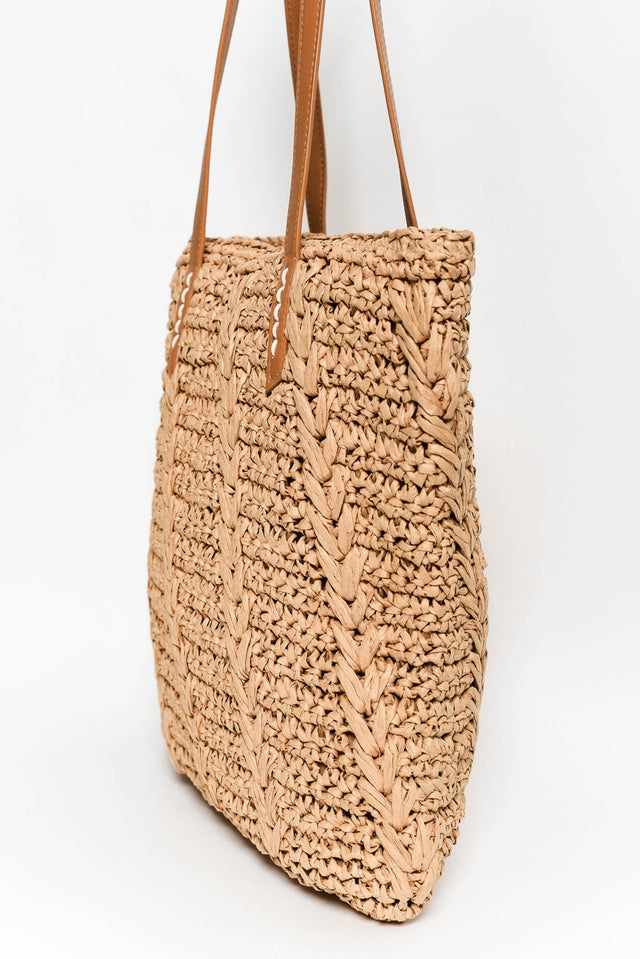 Imola Tan Straw Tote Bag