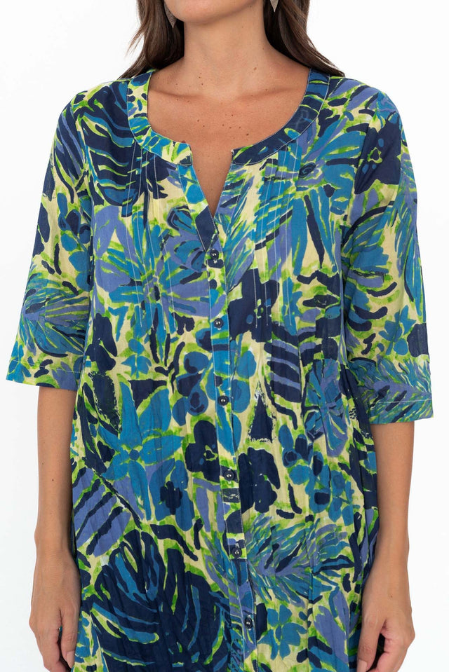 Indra Blue Meadow Cotton Tunic Top image 6