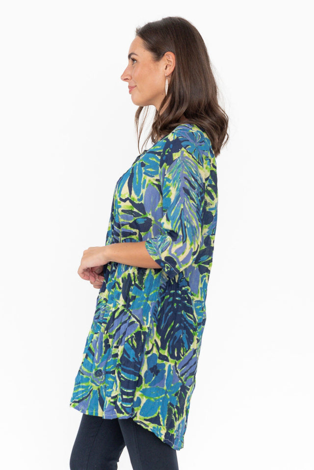 Indra Blue Meadow Cotton Tunic Top image 4