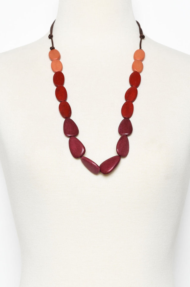 Irene Red Wooden Necklace