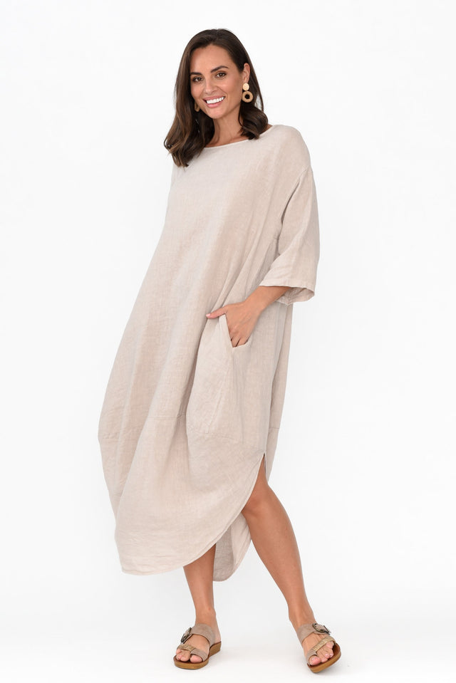 Irina Natural Linen Dress image 4