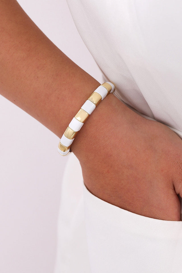 Isabelli White Beaded Bracelet image 1