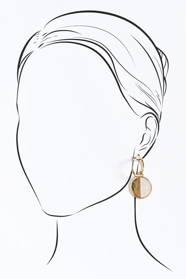 Isola Cream Half Pendant Earrings image 3