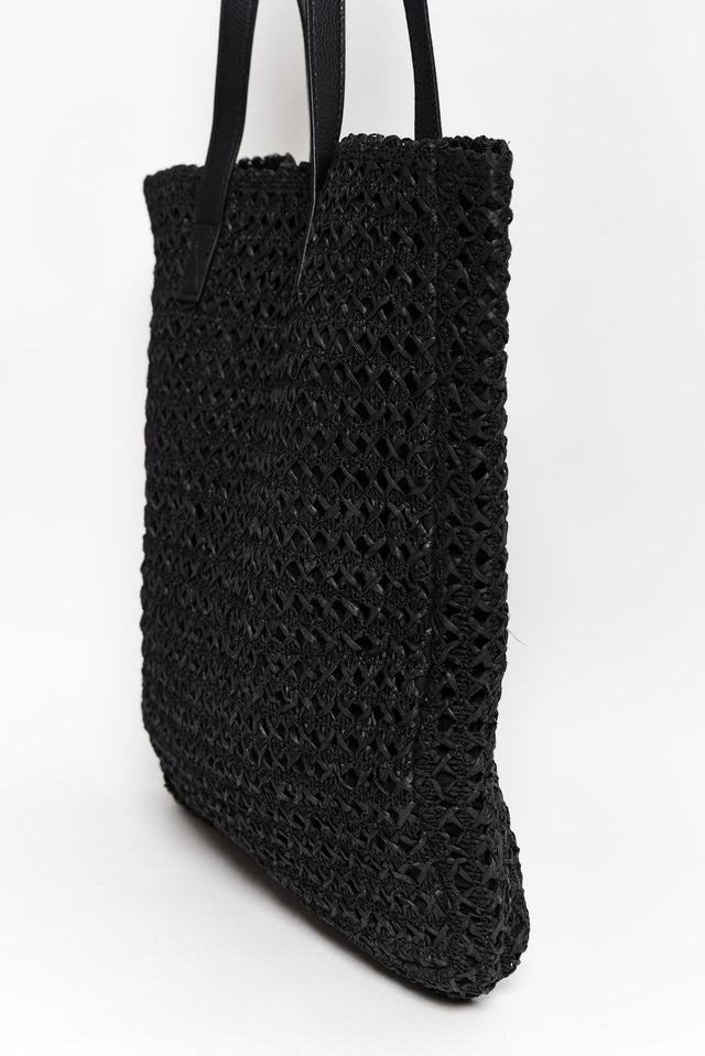 Izumi Black Woven Tote Bag