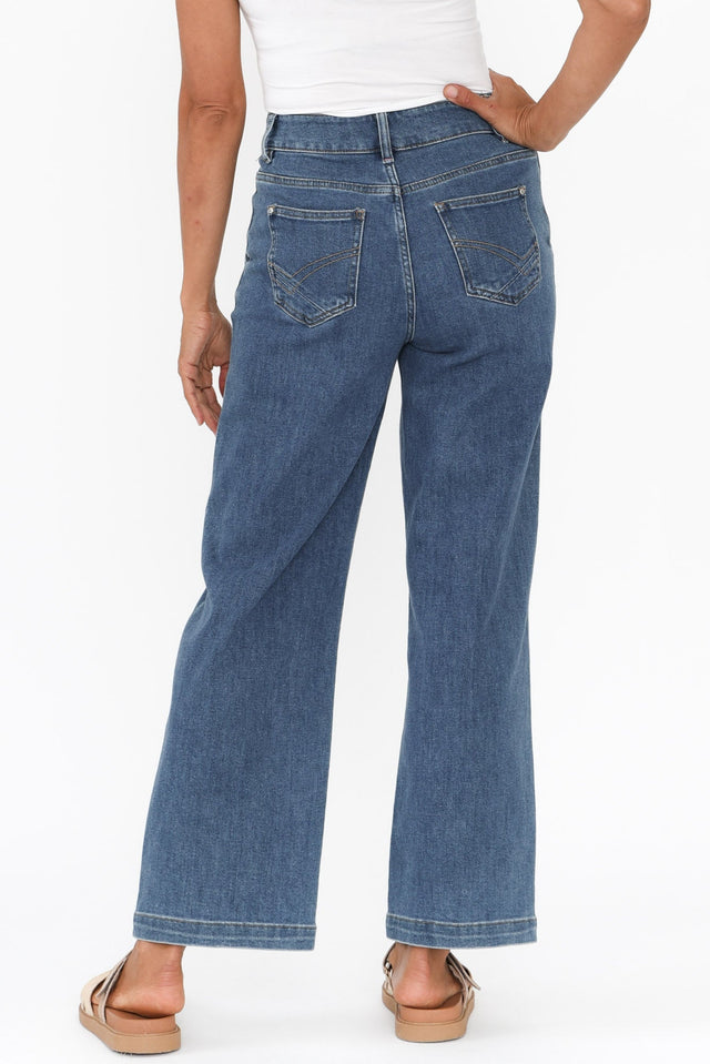 Izzy Dark Blue Wide Leg Jeans image 7