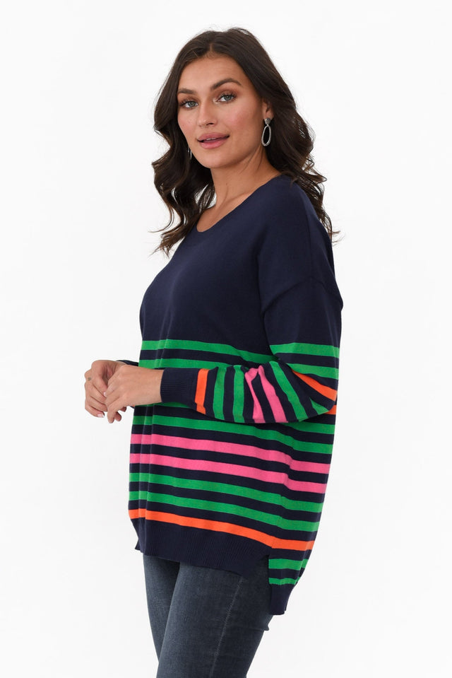 Jackson Indigo Stripe Knit Sweater
