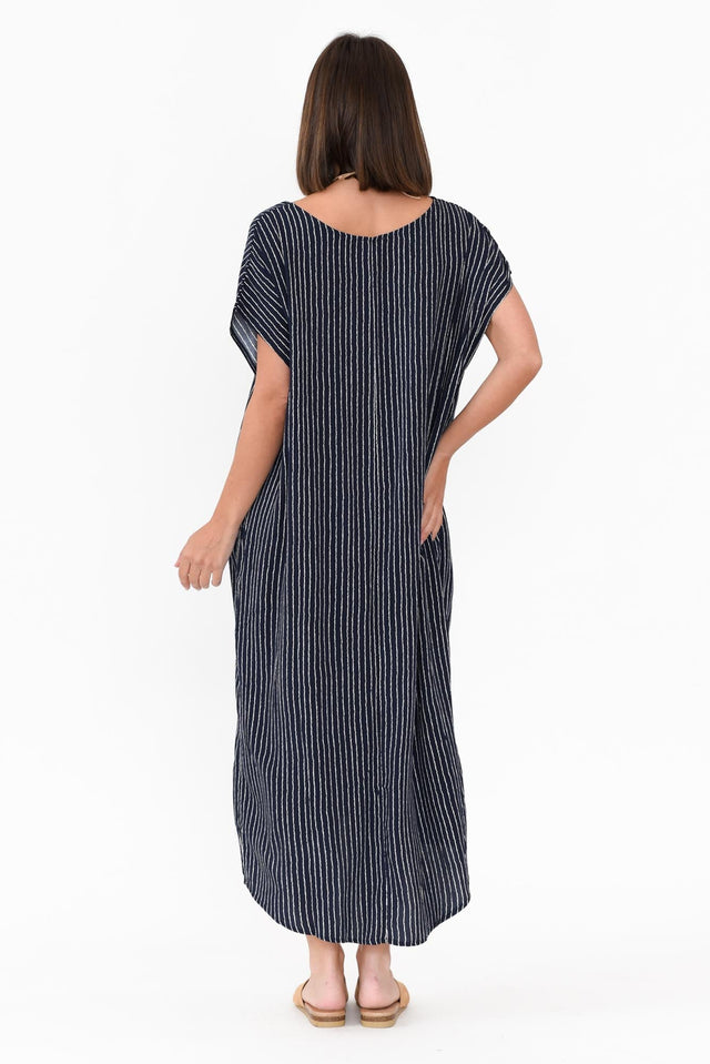 Janine Navy Stripe Kaftan