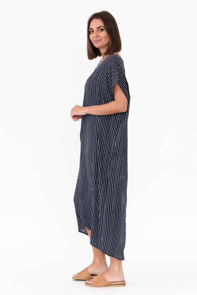 Janine Navy Stripe Kaftan