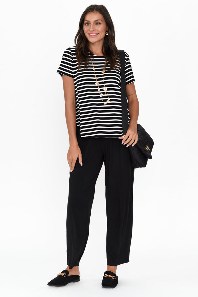 Janis Black Stripe Bamboo Tee banner image