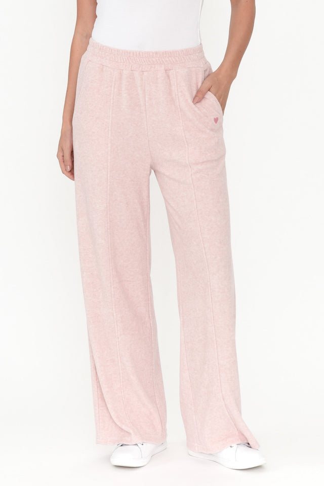 Jessa Pink Terry Pants length_Full rise_Mid print_Plain colour_Blush PANTS   alt text|model:MJ;wearing:US 4 image 2