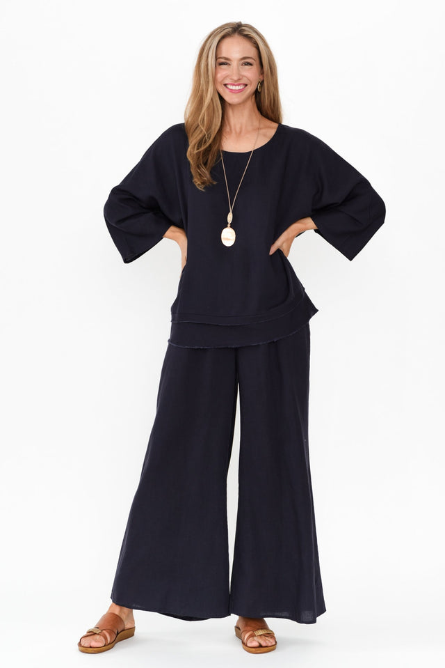 Emeline Navy Wide Leg Pants image 7