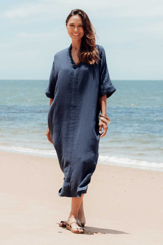 Juniper Navy Cotton Gauze Dress image 1