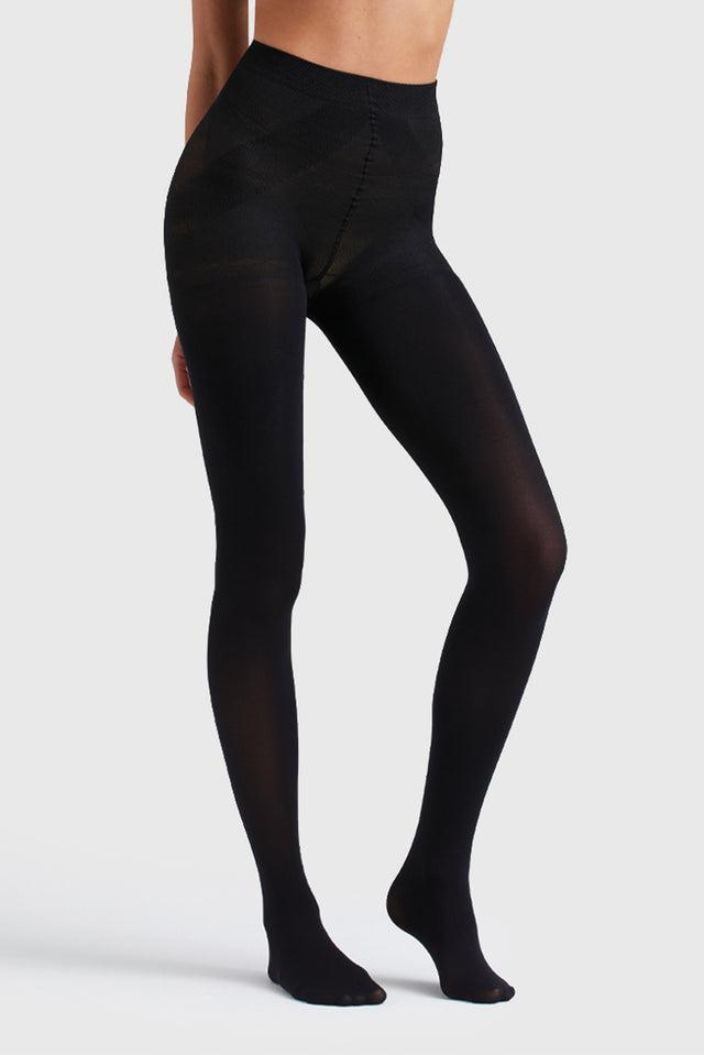 Black Killer Figure Opaque Pantyhose image 1