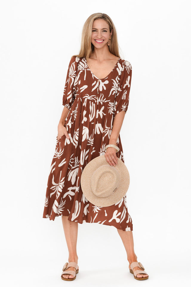 Kacey Brown Tropical Button Dress image 1