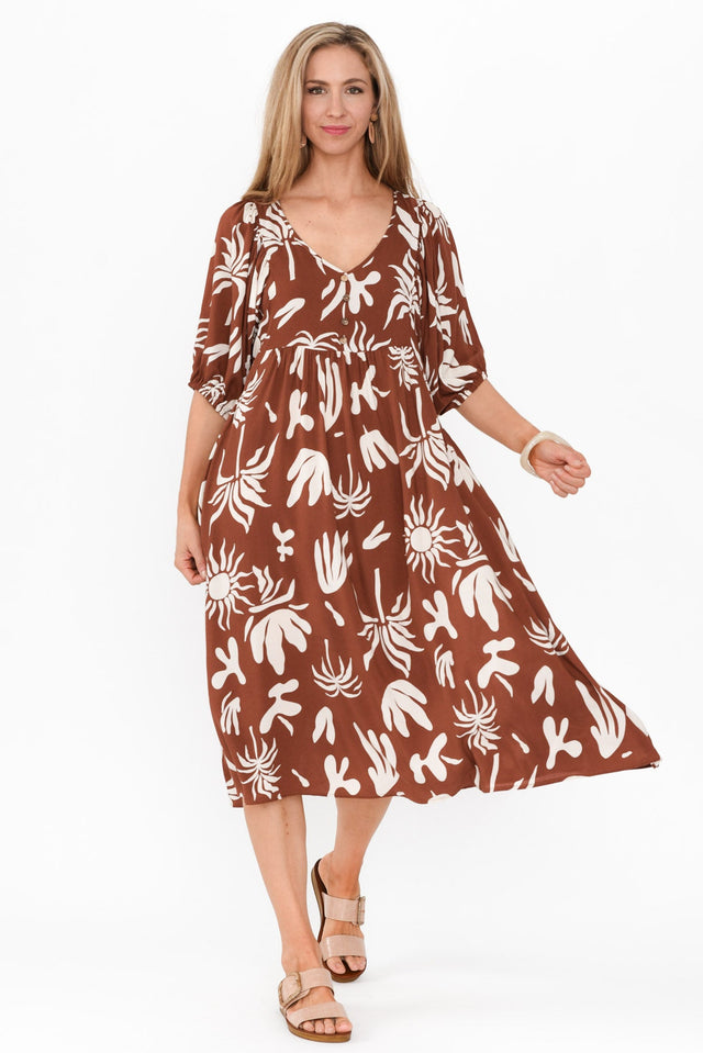 Kacey Brown Tropical Button Dress image 6