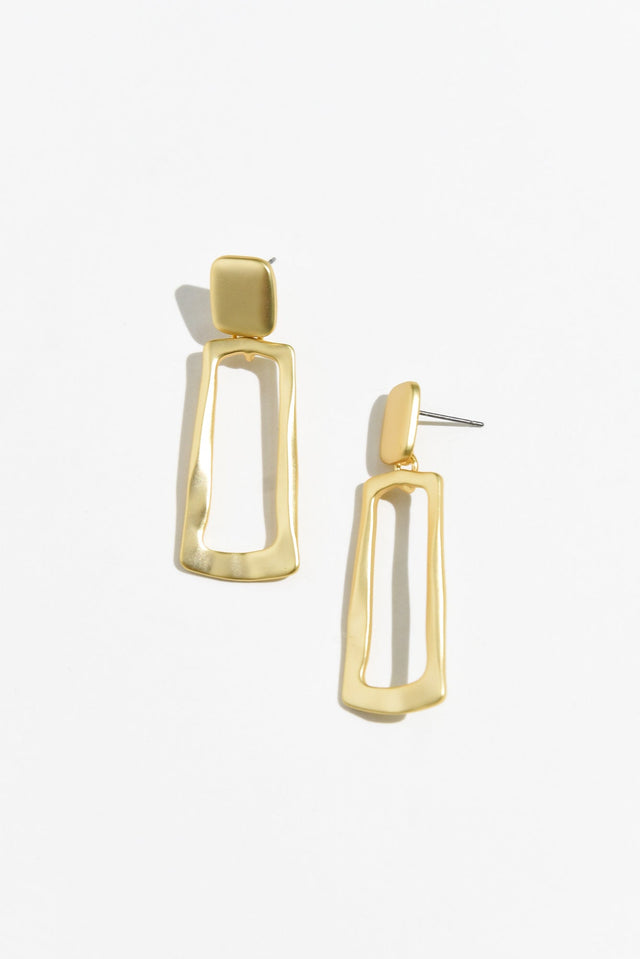 Kairi Gold Rectangle Drop Earrings image 1