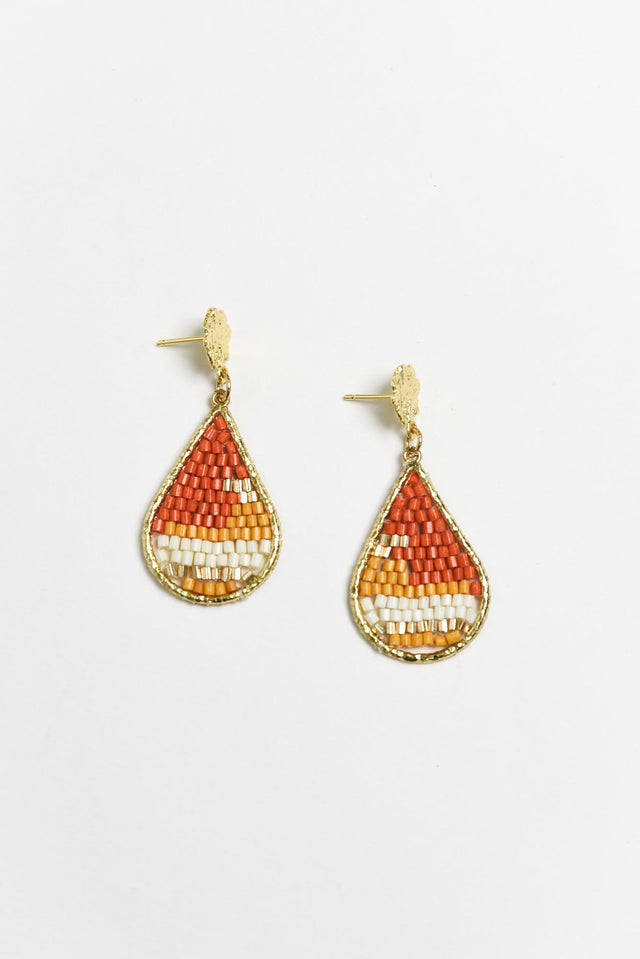 Kamalia Orange Beaded Earrings image 1