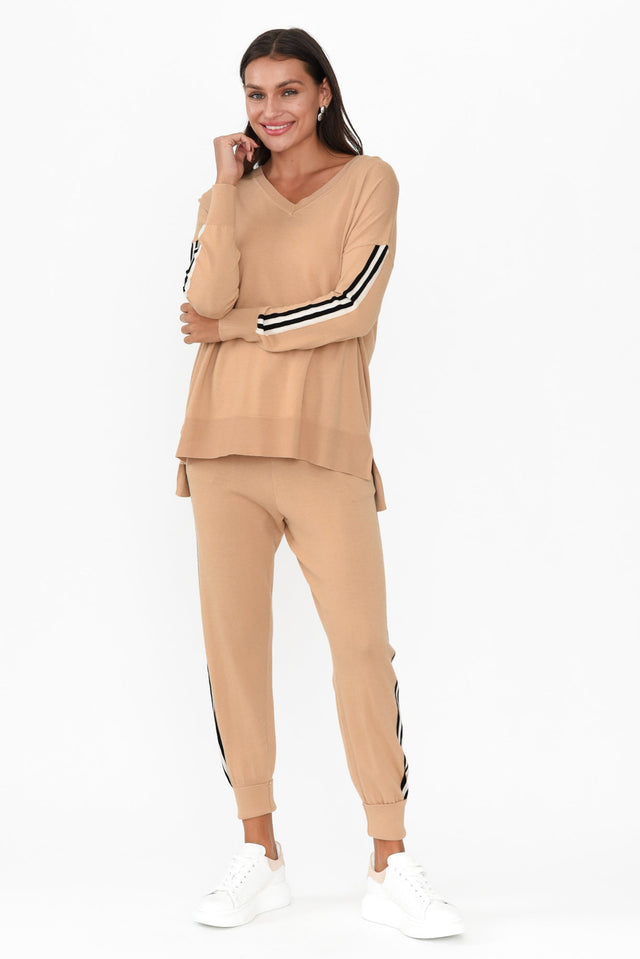 Aida Natural Stripe Knit Pants image 7