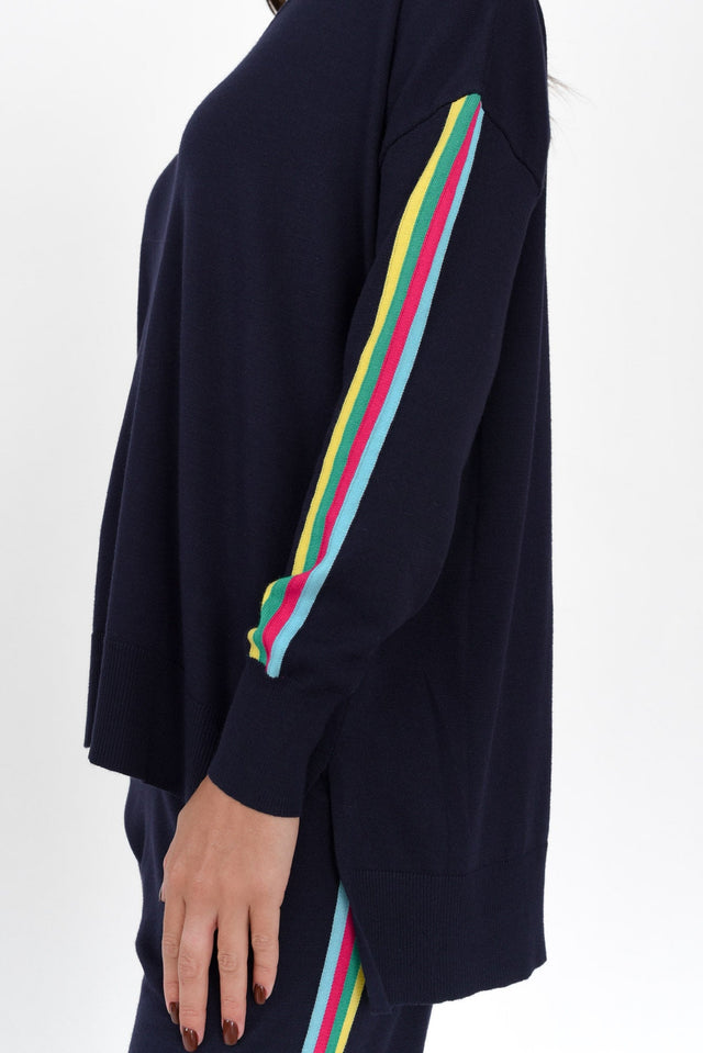 Karina Navy Stripe Knit Sweater image 6
