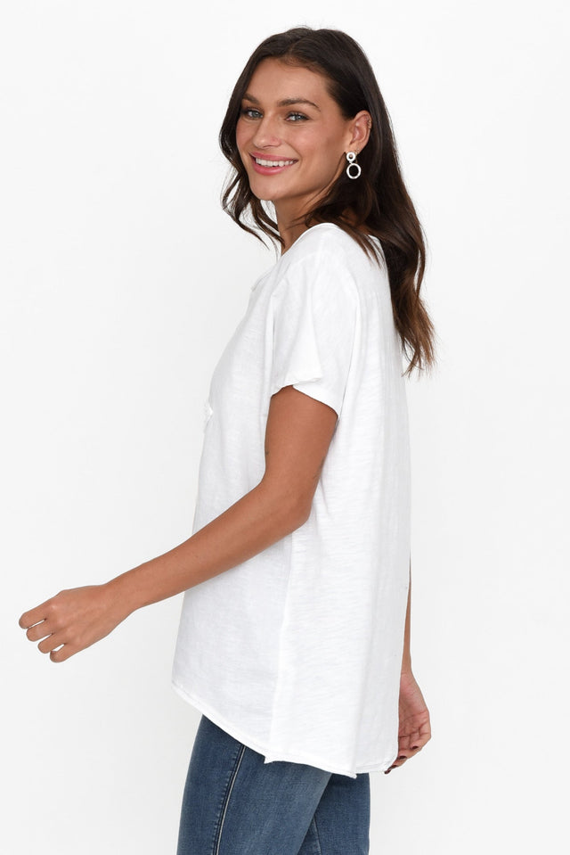 Kassidy White Star Sequin Tee