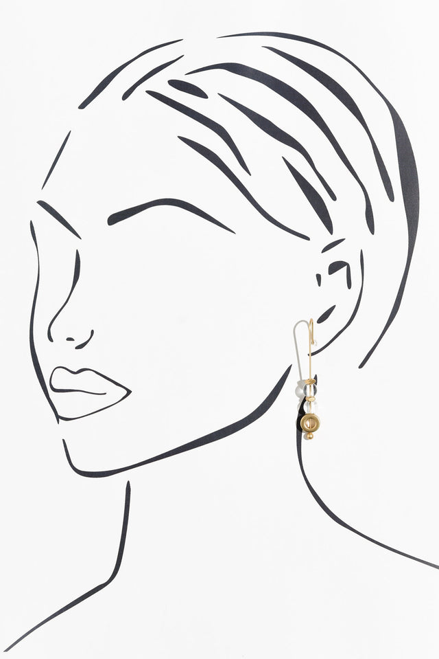 Kavala Gold Beaded Hook Earrings