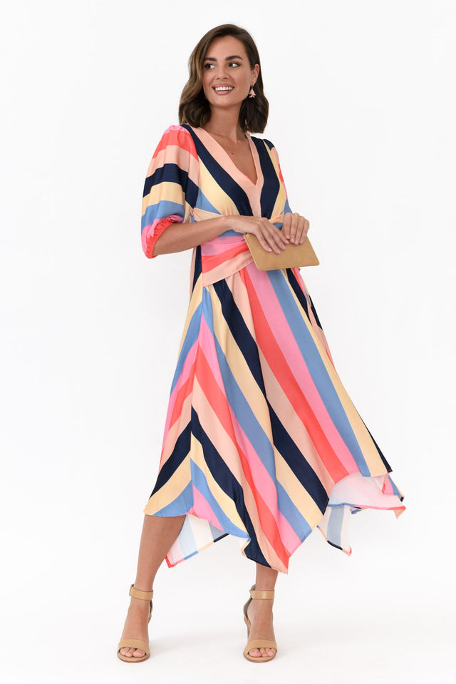 Keanu Carnival Stripe V Neck Dress