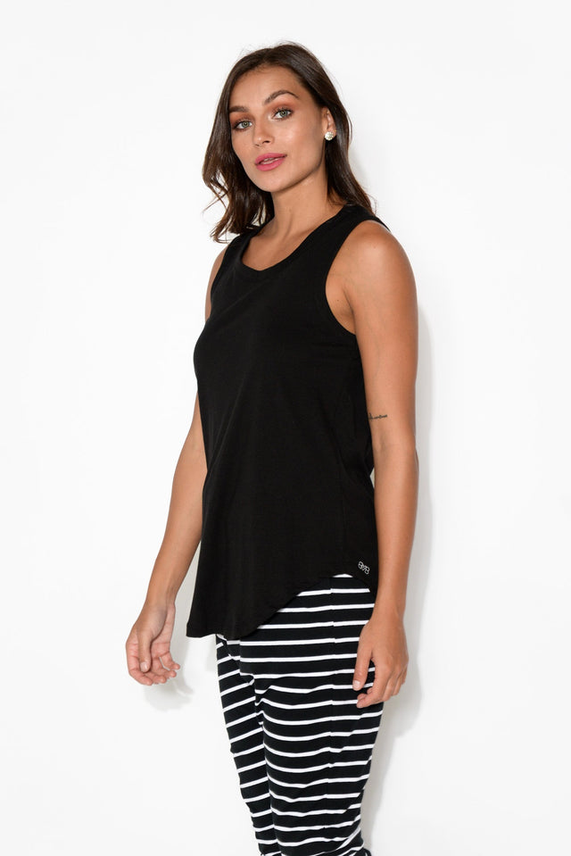 Keira Black Cotton Tank