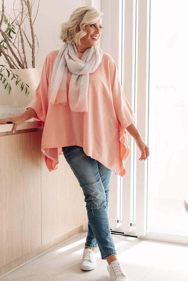 Kendi Blush Cotton Blend Poncho image 1