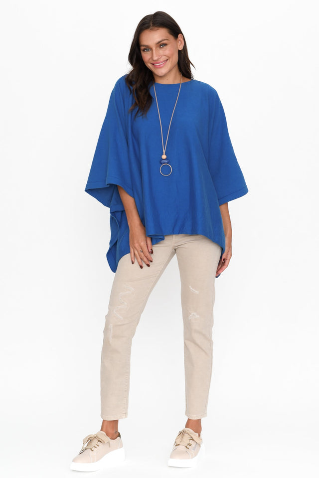 Kendi Cobalt Cotton Blend Poncho image 2