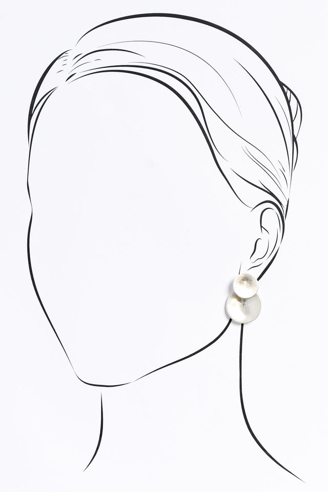 Kerra Silver Circle Drop Earrings image 2