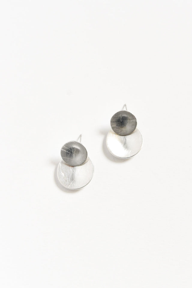 Kerra Silver Circle Drop Earrings image 1