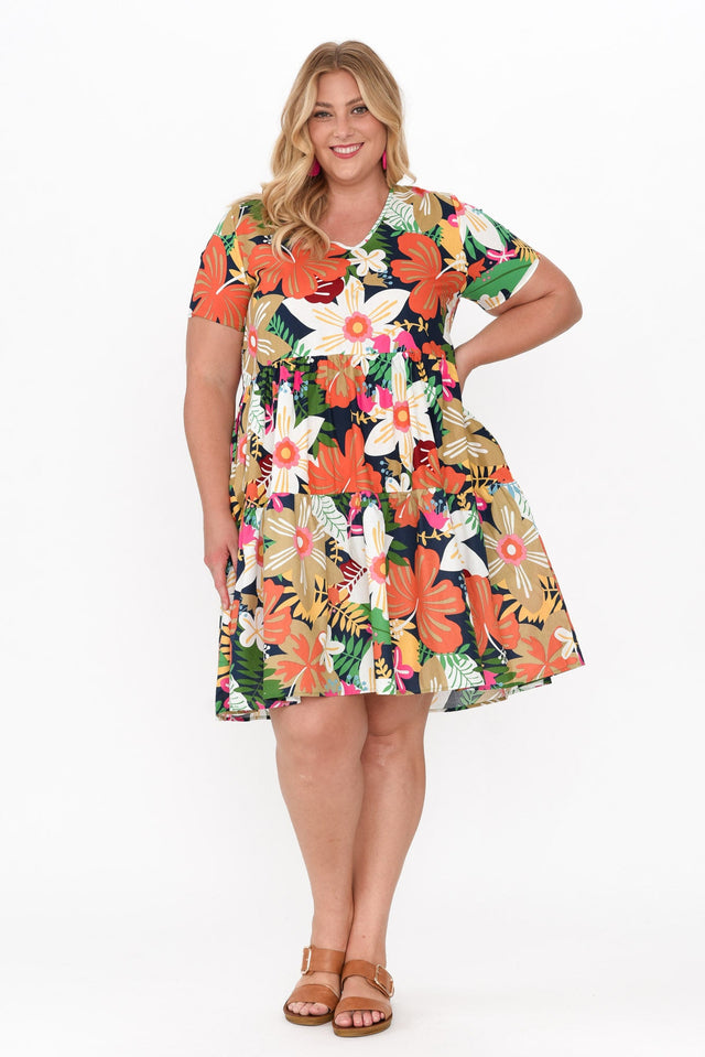 Kienna Navy Hibiscus Cotton Dress image 11