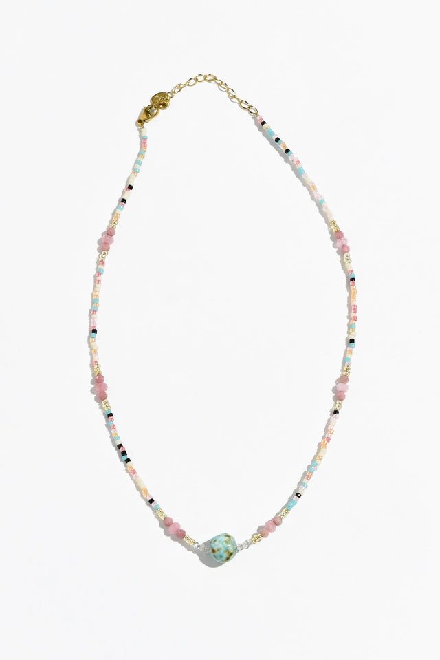 Kilda Pink Multi Beaded Necklace image 1