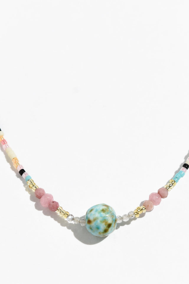 Kilda Pink Multi Beaded Necklace image 2