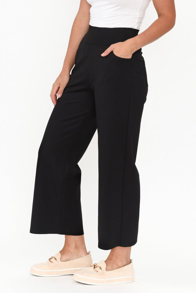 Kimmy Black Wide Leg Ponte Pants image 4